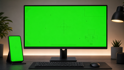 Generated illustration of a full green screen used for green subpixel testing, stuck pixel detection, and OLED burn-in checks.